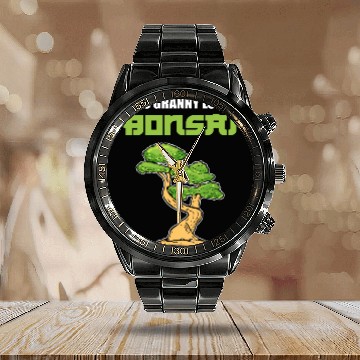 Discover Granny Loves Bonsai Botanist Gift Calendar Steel Band Watch
