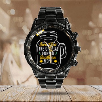 Discover Sweet Tea Glass Outfit Southern People Calendar Steel Band Watch