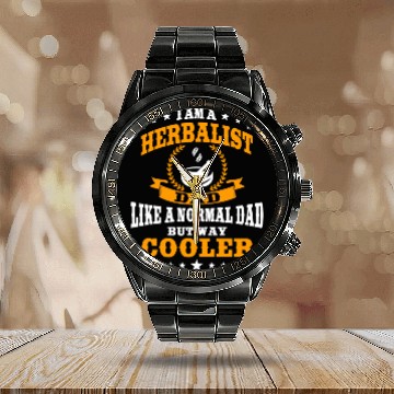 Discover Funny Herbalist Dad Outfit Father's Day Calendar Steel Band Watch
