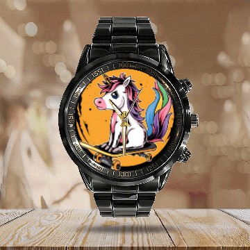 Discover Unicorn Skater Skater Skateboard Skateboard Calendar Steel Band Watch