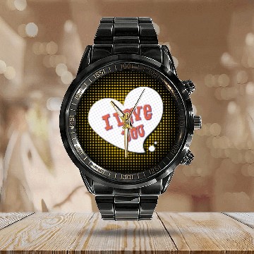 Discover I love you Calendar Steel Band Watch design