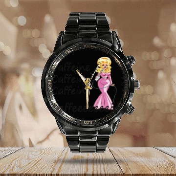 Discover Dolly Parton fan; coffee drinker; caffeine Calendar Steel Band Watch