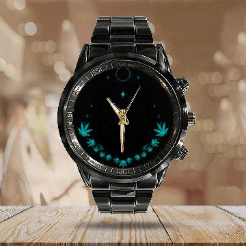 Discover Panda tattoo with bamboo Calendar Steel Band Watch