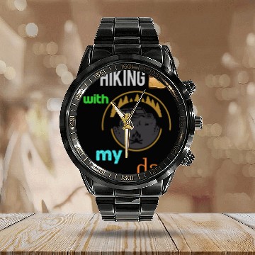 Discover Hiking with dad Calendar Steel Band Watch