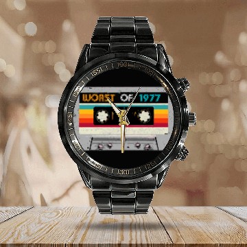Discover Worst Of 1977 43th Cassette Tape Calendar Steel Band Watch