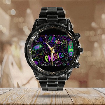 Discover Theoretical Physics Geek Nerd Stem Science Calendar Steel Band Watch
