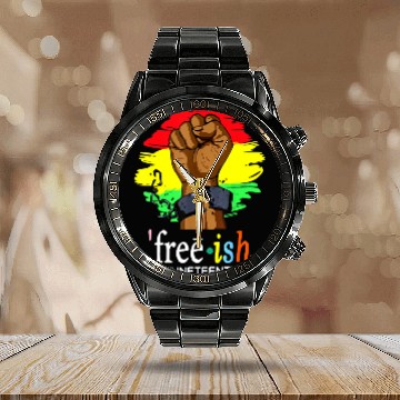 Discover Free Ish Juneteenth Black History Since 1865 Calendar Steel Band Watch