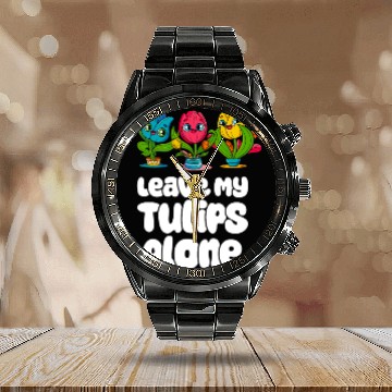 Discover Tulip Gardening Cute Calendar Steel Band Watch