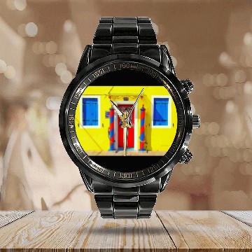 Discover Windows of Venice Italy 1879 Calendar Steel Band Watch