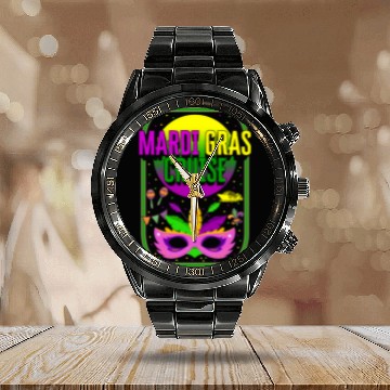Discover Mardi Gras Fleur De Lis Calendar Steel Band Watch, Mardi Gras Cruise