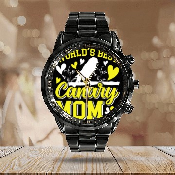 Discover World´s best Canaries Mom Bird lover Women Calendar Steel Band Watch