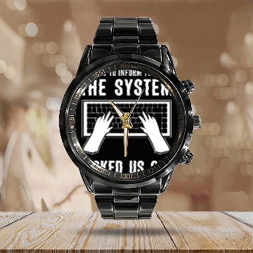 Discover System Kicked Us Programmer and Coder Gift Calendar Steel Band Watch