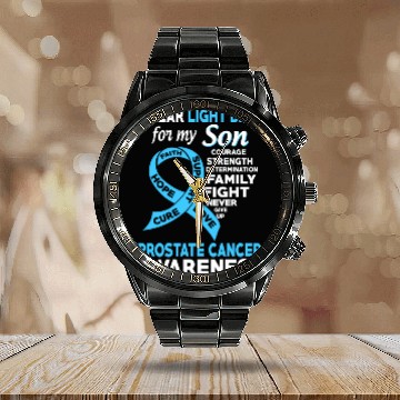 Discover I Wear Light Blue For My Son Prostate Cancer Calendar Steel Band Watch