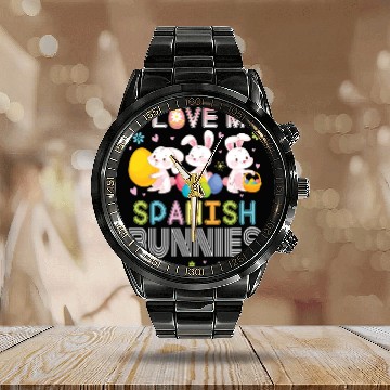 Discover Color Flower Easter Eggs Happy Me I Love My Calendar Steel Band Watch