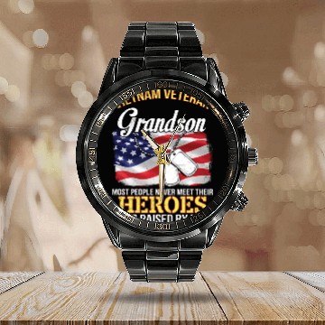 Discover Vietnam Veteran Grandson People Never Meet Heroes Calendar Steel Band Watch