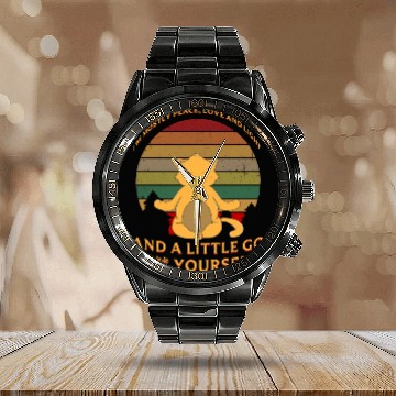 Discover Peace Love And Light Calendar Steel Band Watch