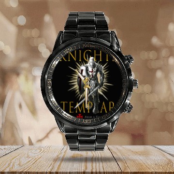 Discover Knights Templar Christian Religious Warrior Oath E Calendar Steel Band Watch