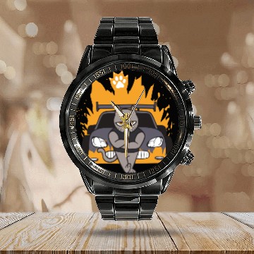 Discover Muscle Cat On Car Calendar Steel Band Watch