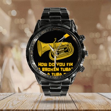 Discover Music Teacher Funny Calendar Steel Band Watch