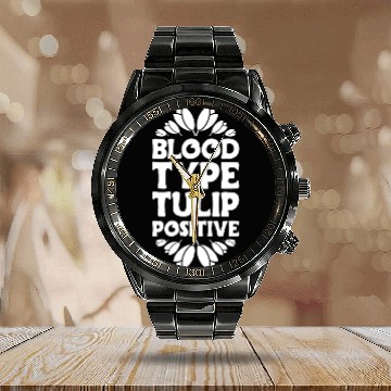Discover Tulip Gardening Tulips Calendar Steel Band Watch