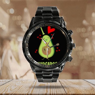 Discover I Love Avocados With Hearts Avocado Playing Guitar Calendar Steel Band Watch