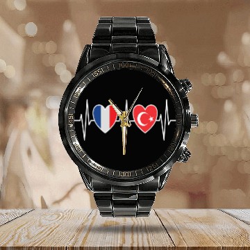 Discover France T ShirtFrance And Turkey Calendar Steel Band Watch