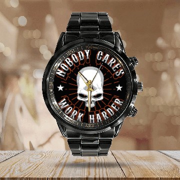 Discover Gym Lifting Motivational Nobody Cares Work Harder Calendar Steel Band Watch