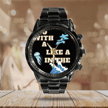 Discover Embracing the Jellyfish Mentality Calendar Steel Band Watch