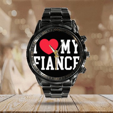 Discover I Love My Fiance Calendar Steel Band Watch
