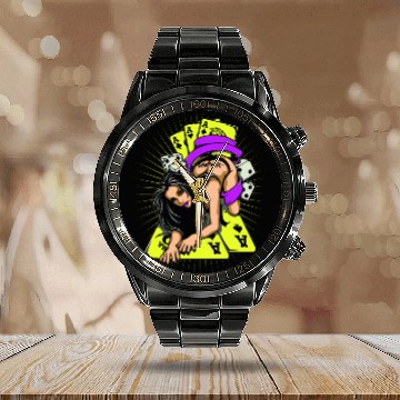 Discover Sexy Girl Game Card Calendar Steel Band Watch