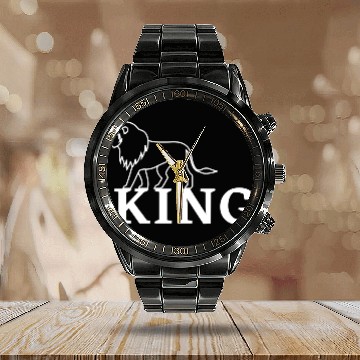Discover Lion King Wildcat Big Cat Predator Feline Gift Calendar Steel Band Watch