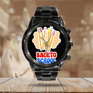Discover Back to school Calendar Steel Band Watch
