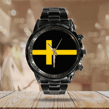 Discover Sweden Flag Pocket Sverige Swedish Flags Calendar Steel Band Watch