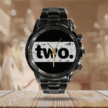 Discover Number 2 Men Women 2nd Wedding Anniversary Him Her Calendar Steel Band Watch