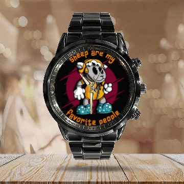 Discover Sheep Are My Favorite People Farm Goat Livestock Calendar Steel Band Watch
