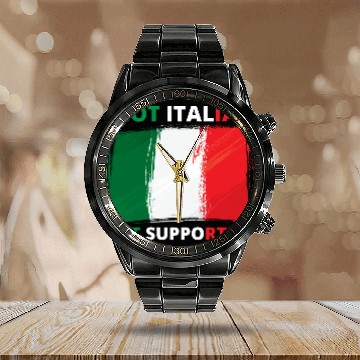 Discover Not Italian But Supportive Funny Calendar Steel Band Watch