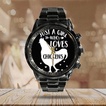Discover Just A Who Loves Chickens Chicken Farmer Calendar Steel Band Watch