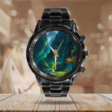 Discover River Oasis at the bottom of Green Tropics Calendar Steel Band Watch