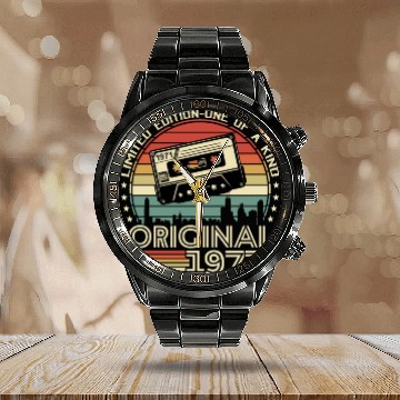 Discover 1971 Vintage Birthday Surprise Calendar Steel Band Watch