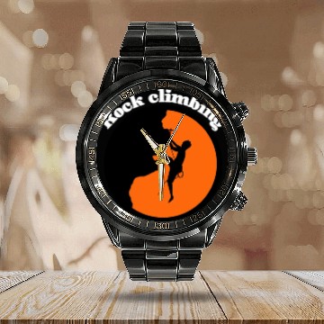 Discover Rock climbing design Calendar Steel Band Watch