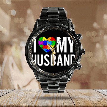 Discover I Love My Husband Calendar Steel Band Watch