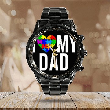 Discover I Love My DAD Calendar Steel Band Watch