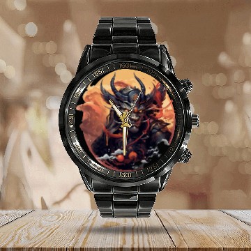 Discover japanese oni dragon Calendar Steel Band Watch