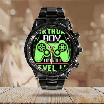 Discover Timet O Level Up Gaming Quotes Calendar Steel Band Watch