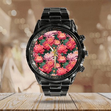 Discover Serenity Blooms: Timeless Lotus Pattern Calendar Steel Band Watch