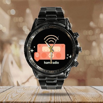 Discover Ham Radio Calendar Steel Band Watch