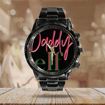 Discover Daddy Elf Calendar Steel Band Watch