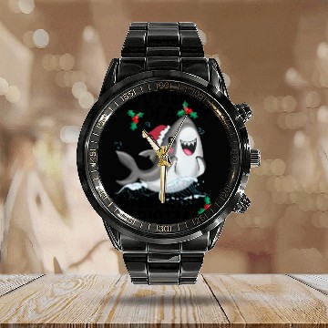 Discover Great White Christmas Calendar Steel Band Watch