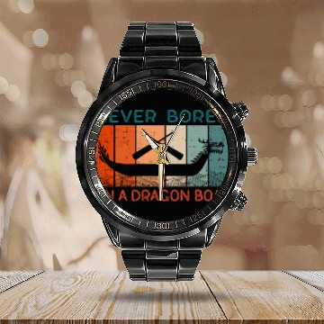 Discover Never Bored On A Dragon Boat Funny Racing Calendar Steel Band Watch