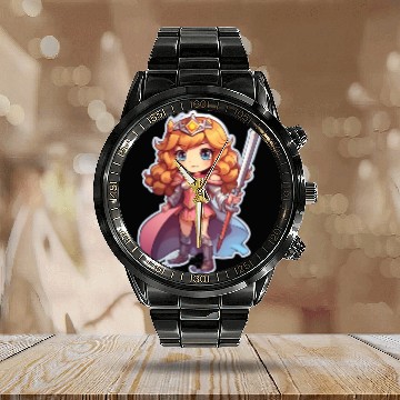 Discover Warrior Princess Sticker Calendar Steel Band Watch
